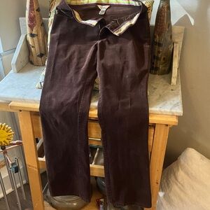 Lilly Pulitzer Vintage Brown Corduroy  Pants Vibrant Stripes on Inside!! SZ 4!